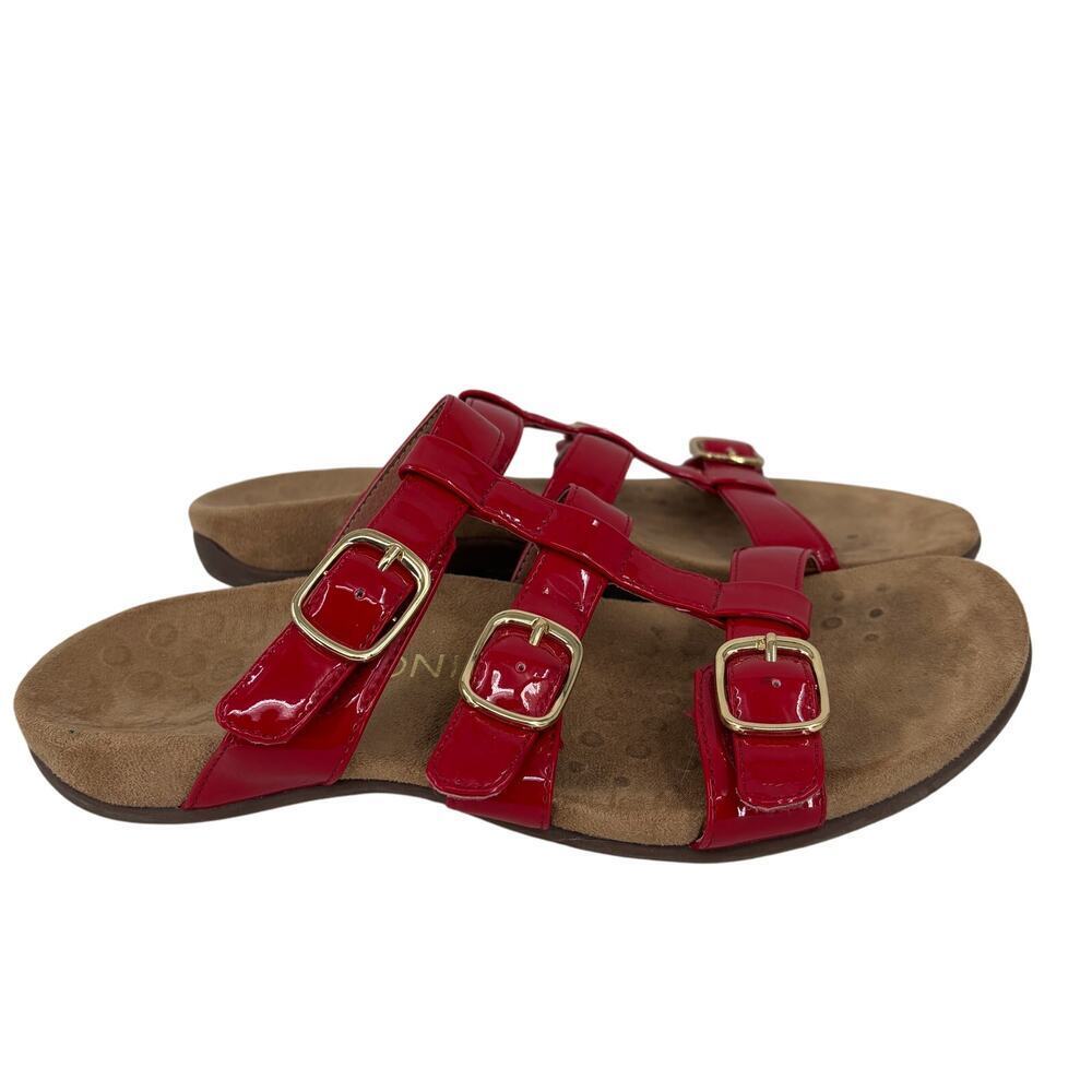 Vionic Misa Slide Sandals Size 9 Red With Gold To… - image 1